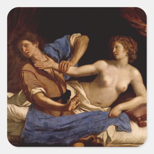 Sticker Carré Joseph et l'épouse de Potiphar, vers 1649 (Devant)