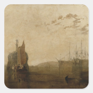 Sticker Carré Joseph Mallord William Turner   Hulks sur le Tamar