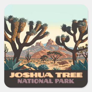 Sticker Carré Joshua Tree National Park California Desert