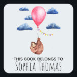 Sticker Carré Jote 'Ce Livre Appartient' Nom de la machine Plaqu<br><div class="desc">Cette boîte à autocollants "Ce livre appartient à", pour enfants magnifiques et filles, présente une belle mère et un enfant paresseux, peint à la main, en aquarelle, flottant dans le ciel tenant un ballon. Ce joli design dispose également d'un endroit où vous pouvez ajouter le nom de votre fille. L'adorable...</div>