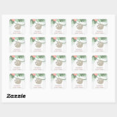 Sticker Carré Jote Sloth Palm Tropical Feuille Anniversaire (Feuille)