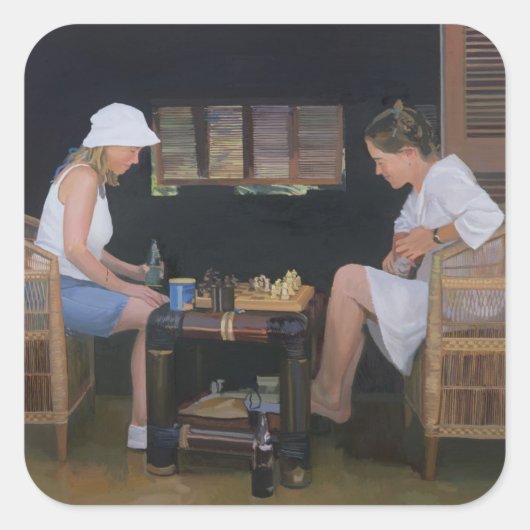 Sticker Carré Jouer aux échecs à Goldeneye (Devant)