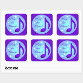 Sticker Carré Jouer Blues Purple Blue Note Cercle Stars (Feuille)