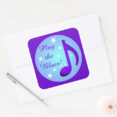 Sticker Carré Jouer Blues Purple Blue Note Cercle Stars (Enveloppe)