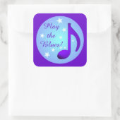 Sticker Carré Jouer Blues Purple Blue Note Cercle Stars (Sac)