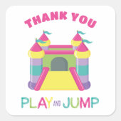 Sticker Carré Jouer et sauter bleu (Devant)