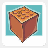Sticker Carré Jouet de construction de brique (Devant)
