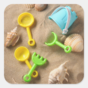 Sticker Carré Jouets de plage