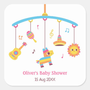 Sticker Carré Jouets pour lit bébé Décorations de fête prénatale