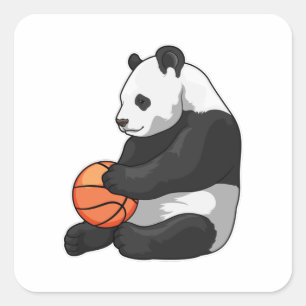 Sticker Carré Joueur de basket-ball Panda