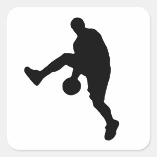 Sticker Carré Joueur de basket-ball Pop Art Silhouette