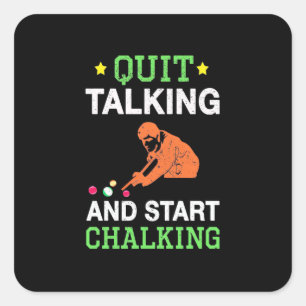 Sticker Carré Joueur de billard   Snooker Commencer à parler