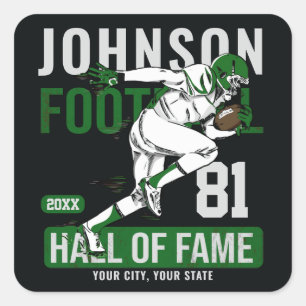 Sticker Carré JOUEUR DE Football Personnalisé Équipe NUMBER Spor