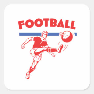 Sticker Carré Joueur de football vintage des années 1950