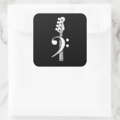 Sticker Carré Joueur de la Bass Guitar - Bass Guitar Musicien (Sac)