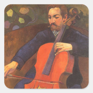 Sticker Carré Joueur Schneklud Portrait par Paul Gauguin