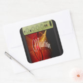 Sticker Carré Joueur vintage Sunburst Guitare (Enveloppe)