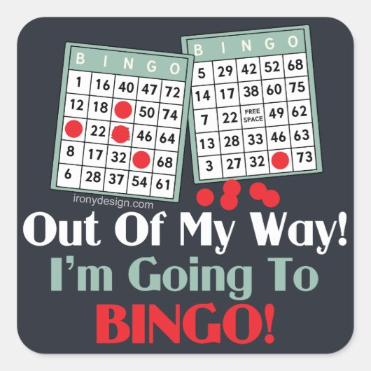 Sticker Carré Joueurs de Bingo (Devant)