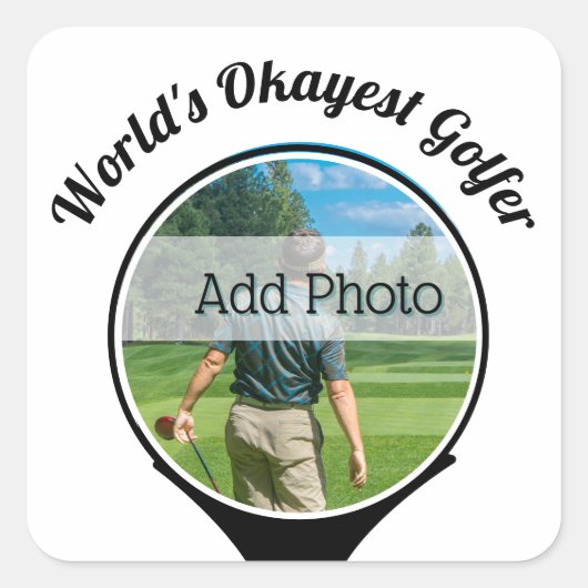 Sticker Carré Joueurs de golf mignons photo World's Okayest Golf (Devant)