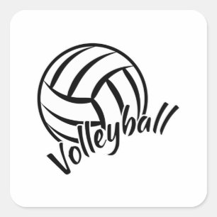 Sticker Carré Joueuse de beach volley-ball de volley-ball de fil