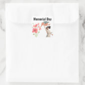 Sticker Carré Jour commémoratif Populaire rouge et drapeau Vinta (Sac)