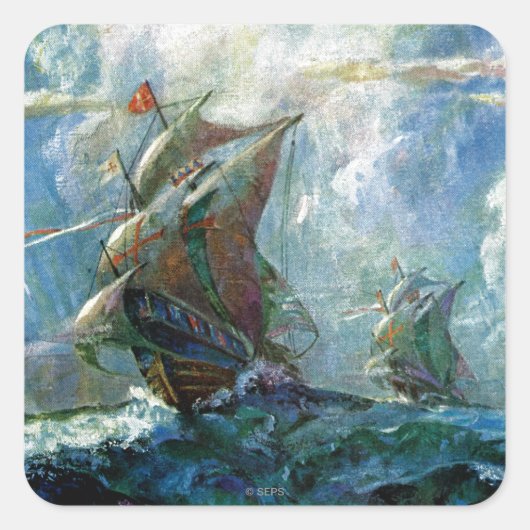 Sticker Carré Jour de Columbus (Devant)