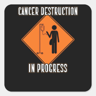 Sticker Carré Jour de la chimiothérapie Destruction du cancer en