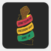 Sticker Carré Jour de la Liberté Classique d'histoire noire (Devant)