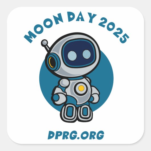 Sticker Carré Jour de la Lune 2025 DPRG.Org (Devant)