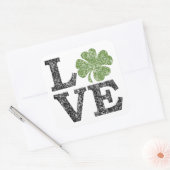Sticker Carré Jour de la Saint Patrick LOVE avec shamrock (Enveloppe)