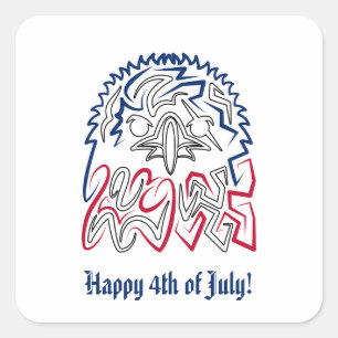 Sticker Carré Jour de l'Indépendance American Eagle