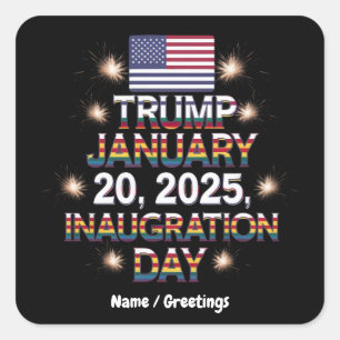 Sticker Carré Jour de l'investiture de Trump 20 janvier 2025