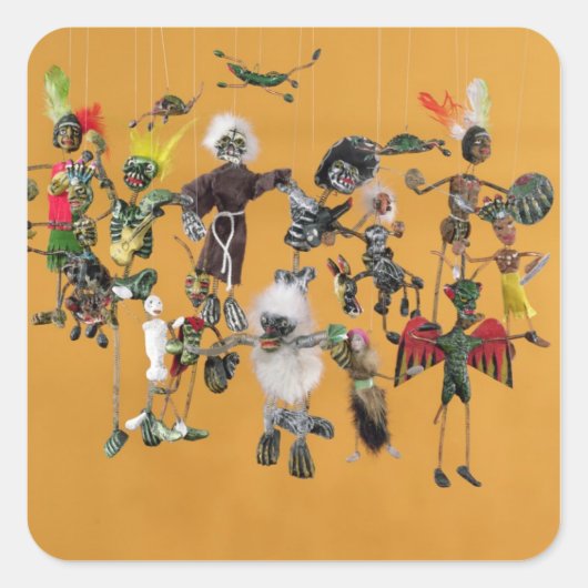 Sticker Carré Jour des morts, Oaxaca (Devant)