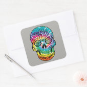 Sticker Carré Jour du crâne de sucre mort (Enveloppe)