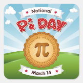 Sticker Carré Jour Pi coloré (Devant)