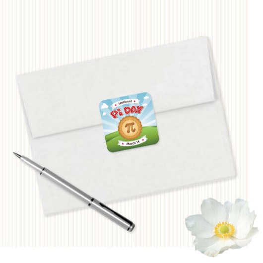 Sticker Carré Jour Pi coloré