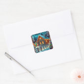 Sticker Carré Journal Cabine le soir de Noël (Enveloppe)