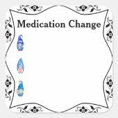 Sticker Carré Journal de santé des changements de médicaments (Devant)
