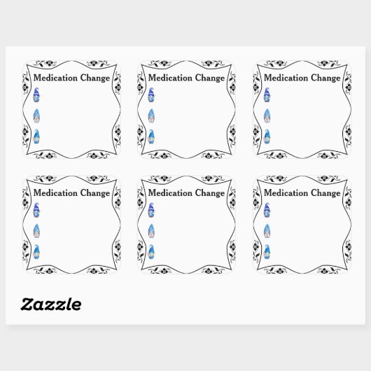 Sticker Carré Journal de santé des changements de médicaments (Feuille)