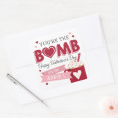 Sticker Carré Journée de la Valentines de la salle de classe de  (Enveloppe)