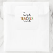 Sticker Carré Journée de l'enseignant Meilleur enseignant jamais (Sac)