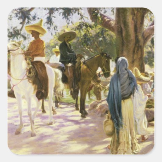 Sticker Carré Journée de marché à San Gabriel, Mexique (Devant)