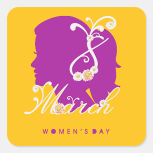Sticker Carré journée internationale de la femme 8 mars 2025