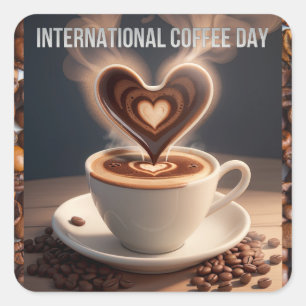Sticker Carré Journée internationale du café