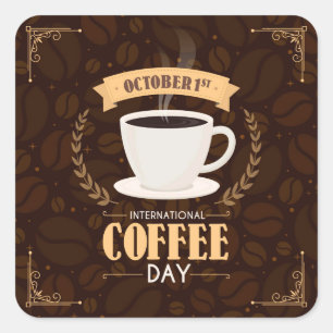 Sticker Carré Journée internationale du café+