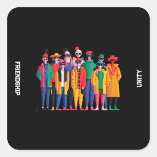 Sticker Carré Journée mondiale de la pensée Amitié Unité Diversi