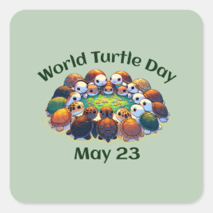 Sticker Carré Journée mondiale de la tortue