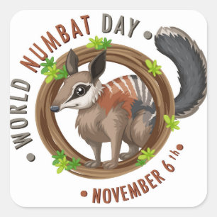 Sticker Carré Journée Mondiale du Numbat