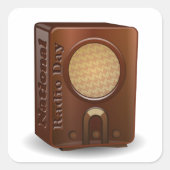 Sticker Carré Journée nationale de la radio (Devant)