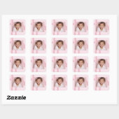 Sticker Carré JOY Blush Pink Modern Christmas | Personalized  (Feuille)